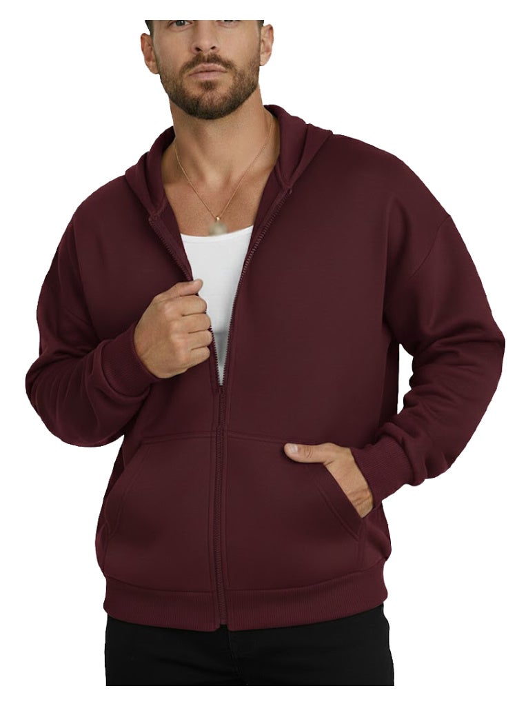 Zipper Hooded Sweatshirt Jacket - Image 1