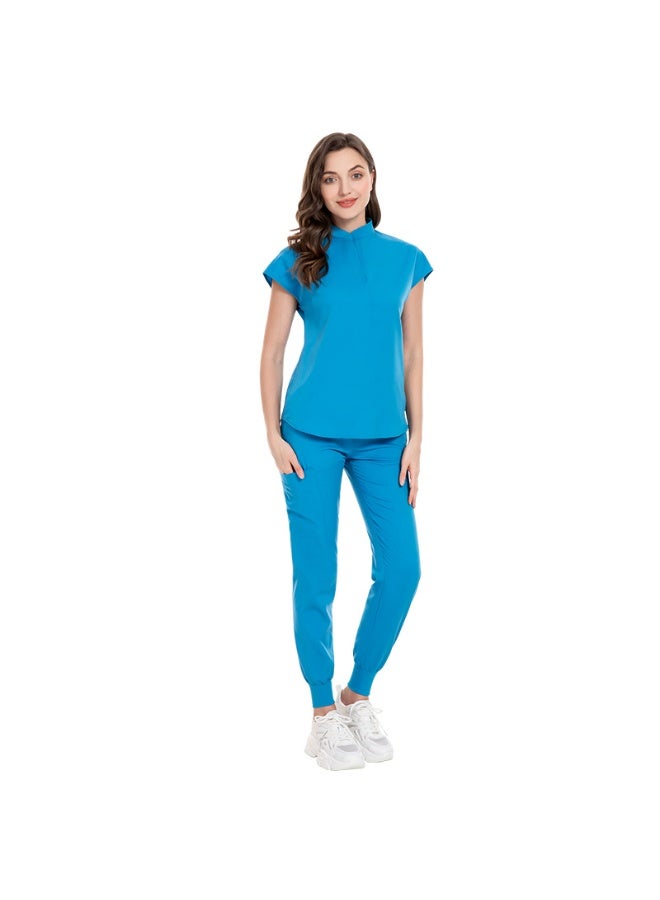 NIBEMINENT Tops+pant Medical Uniform Surgery Scrubs Shirt Short Sleeve Pet Shop Doctor Nurse Nursing Uniform Set Women Workwear Scrub - Image 1