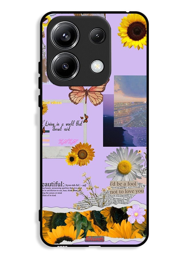 Tolwak Xiaomi Redmi Note 13 Pro 4G Protective Case Cover Beautiful Sunflower Stickers - Image 1