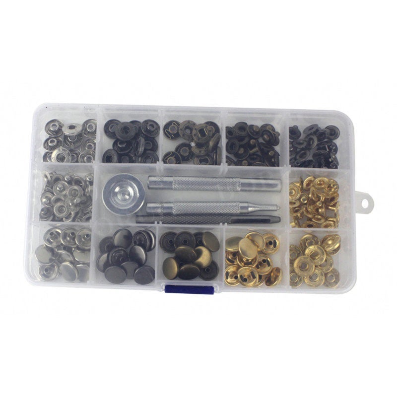 Metal Pure Bronze Copper Snap Rivets Fixing Tool Kit Leather Craft Repair Fastener - Image 3