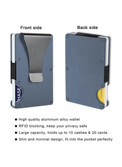 KASTWAVE Minimalist Wallet for Men and Women Front Pocket Wallet RFID Blocking Anti-Theft Slim Aluminum Wallet With Money Clip Credit Card ID Card Passport Holder Elegant Durable Metal Wallet  - Image 5