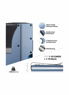 KASTWAVE Minimalist Wallet for Men and Women Front Pocket Wallet RFID Blocking Anti-Theft Slim Aluminum Wallet With Money Clip Credit Card ID Card Passport Holder Elegant Durable Metal Wallet  - Image 4