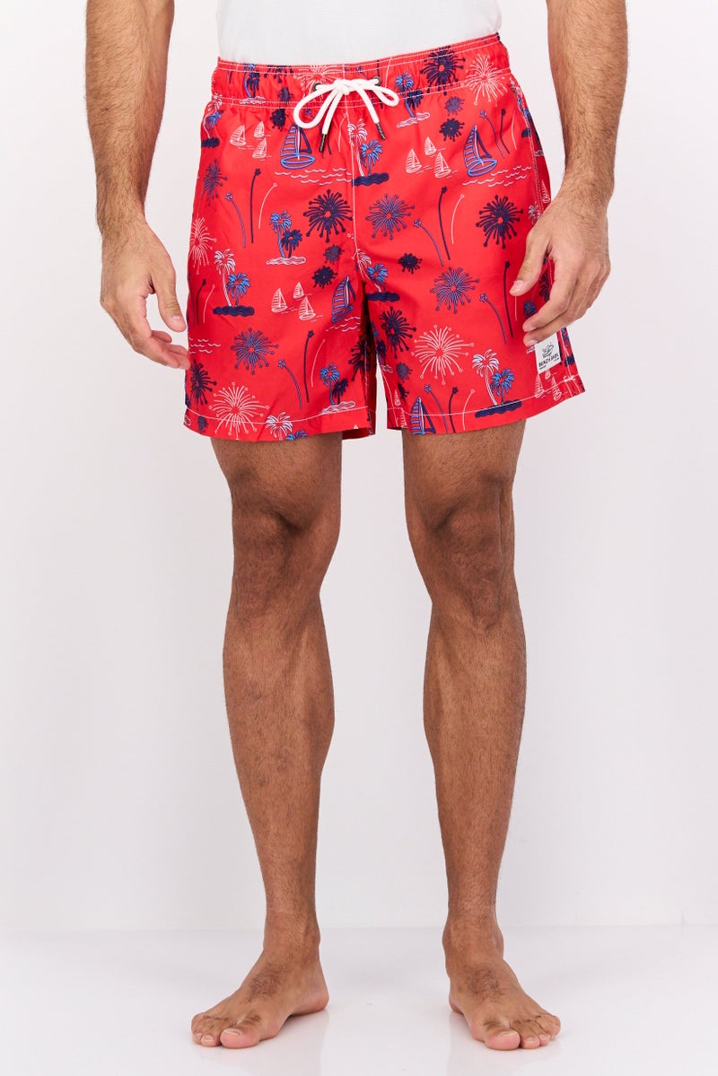 Beach Bros Men Allover Print Board Shorts, Multicolor - Image 1