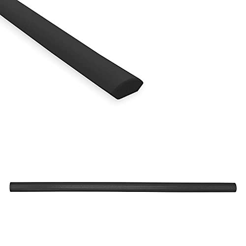 Questech Quarter Round Tile Trim, 1/2 x 12 Inch Corner Shower Tile Edge Trim, Decorative Jolly Tile Liner Cap for Kitchen Backsplash Bathroom Shower, Graphite Black Matte, 12 Pack - Image 1