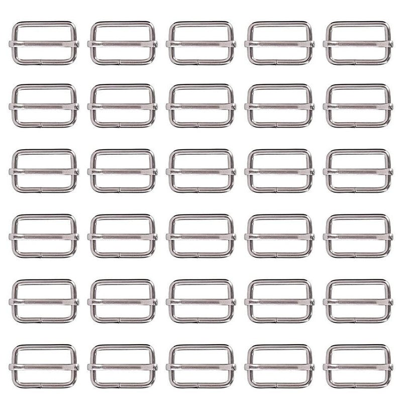 DIY Crafts DIY Crafts CTDIYHI41042 Slide Buckle 1 inch Nickel Plating Triglide Slides Rectangle Adjustable Webbing Slider for Fasteners Strap Backpack  - Image 1