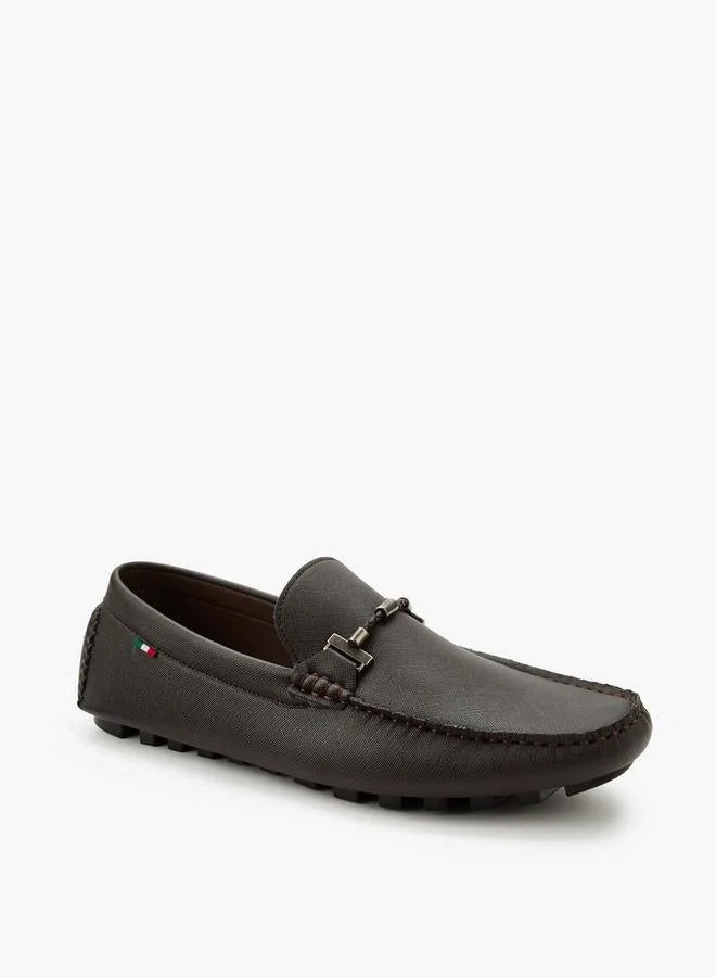 Renzo Ruganni Men Textured Slip-On Loafers