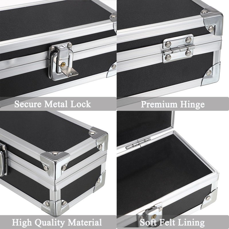 Hipiwe Cash Box with Lock, Aluminium Alloy Money Box for Cash Lockable Money Storage Box Single Row Currency Tray Cash Organizer Piggy Bank for Collector - Image 4