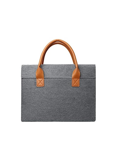 13-14.4 Inch Laptop Sleeve Bag Slim Briefcase Handle Bag with PU Handle & Magnetic Open Close, Computer Business Protective Case for 13-14 Inch Macbook Notebook, Gray