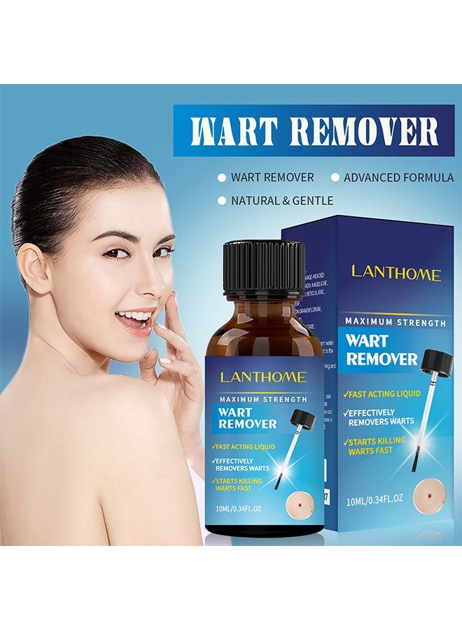 Lanthome Wart Remover, Fast Acting and Painless Skin Tag Remover Liquid, Tags and Mole Remover, Tag-Remover for Hands and Body, Plantar Wart, Common Wart, Corn, Flat Wart - Image 1