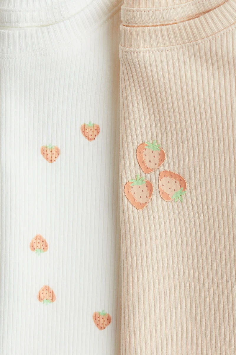 H&M 2-pack frill-trimmed cotton tops