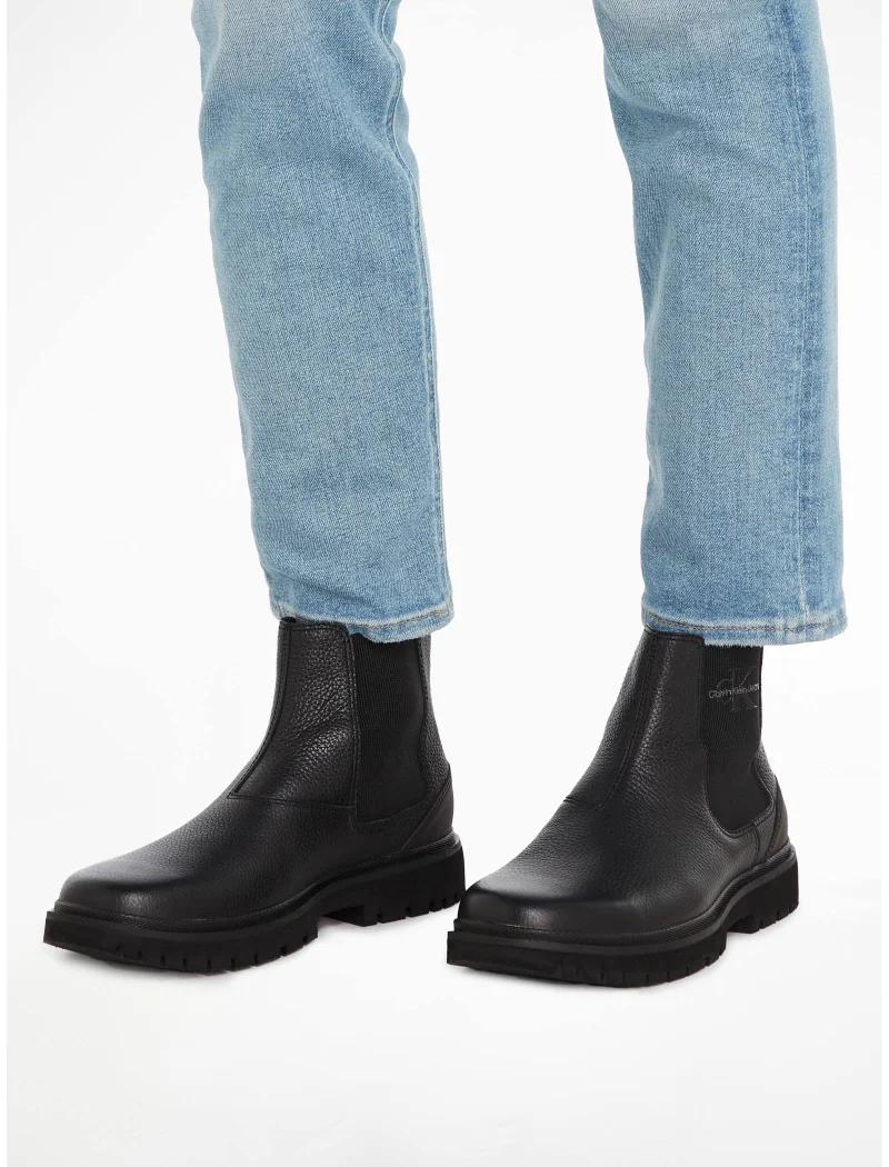 Calvin Klein Jeans Men's Chelsea Boots - Leather, Black
