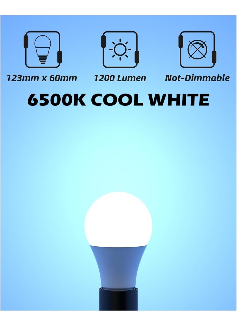 1 قطعه من لمبة ليد E27 – إضاءة ابيض 6500K،  ، ، غير قابلة للتعتيم - Image 4