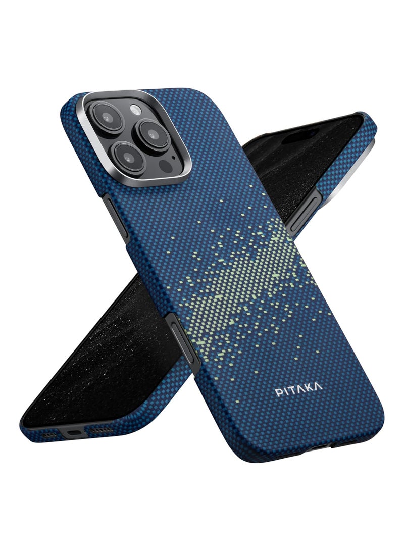 pitaka for iPhone 16 Pro Case Compatible with MagSafe, Thin & Light iPhone 16 Pro Case with a Caseless Feel, 1500D Aramid Fiber Woven [Tactile Woven Case-Milky Way Galaxy] - Image 1