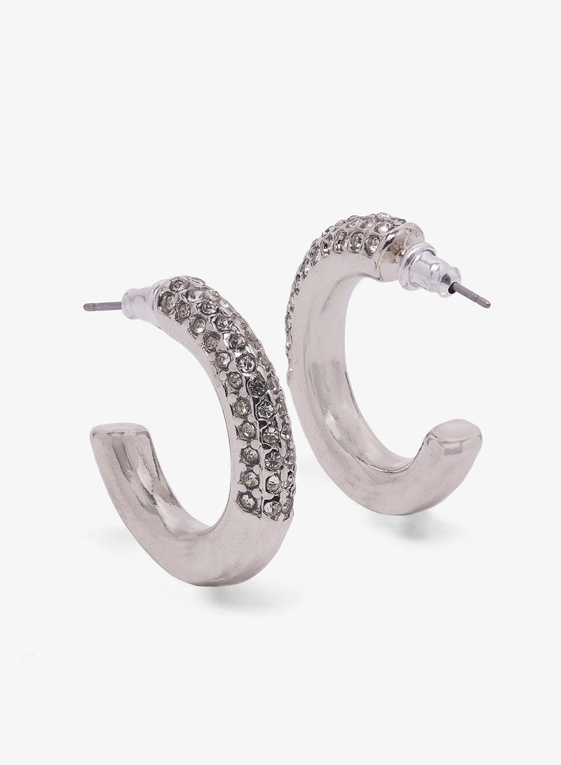 Ella Limited Edition Diamonte Rhinestone Embellished Hoop Earrings - Image 2