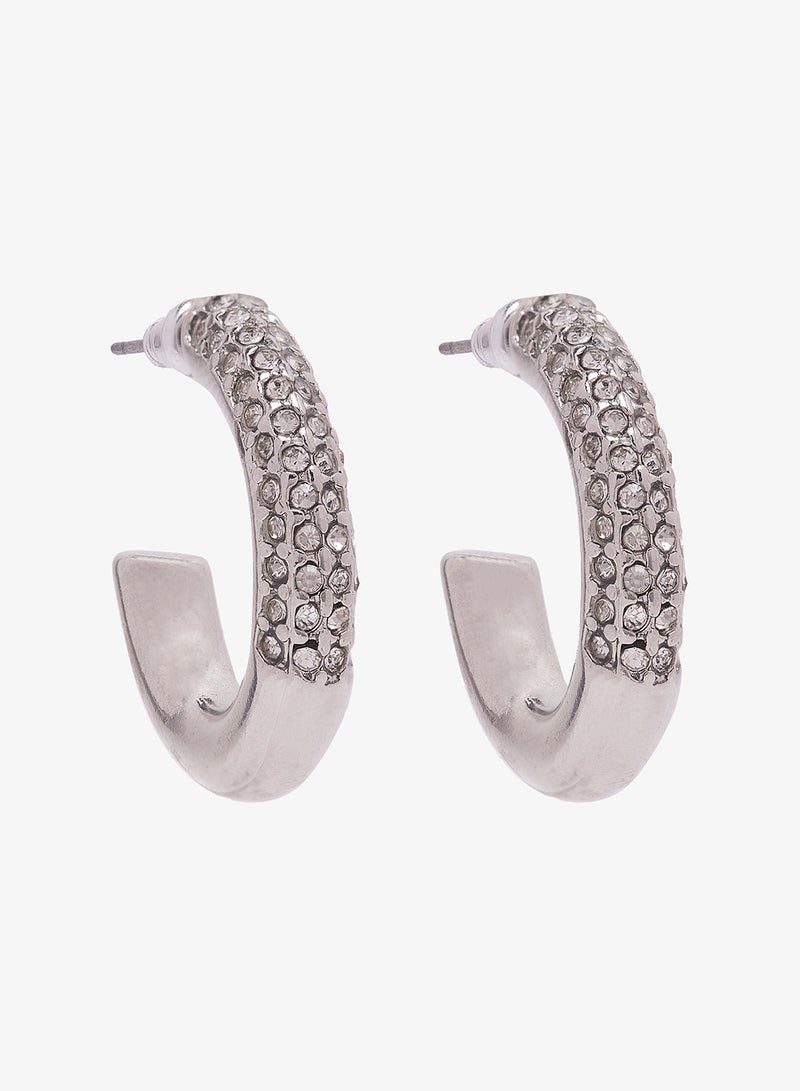 Ella Limited Edition Diamonte Rhinestone Embellished Hoop Earrings - Image 1