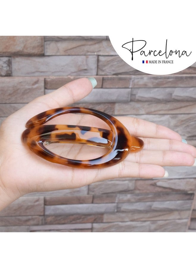 Parcelona French Buckle Cut Out Savana Large 4” Celluloid Made In France Automatic Hair Clip Barrette For Women And Girls (Savana) - Image 4