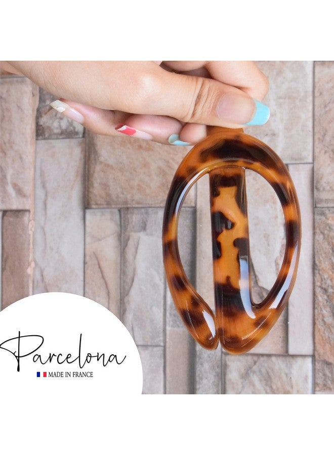 Parcelona French Buckle Cut Out Savana Large 4” Celluloid Made In France Automatic Hair Clip Barrette For Women And Girls (Savana) - Image 5
