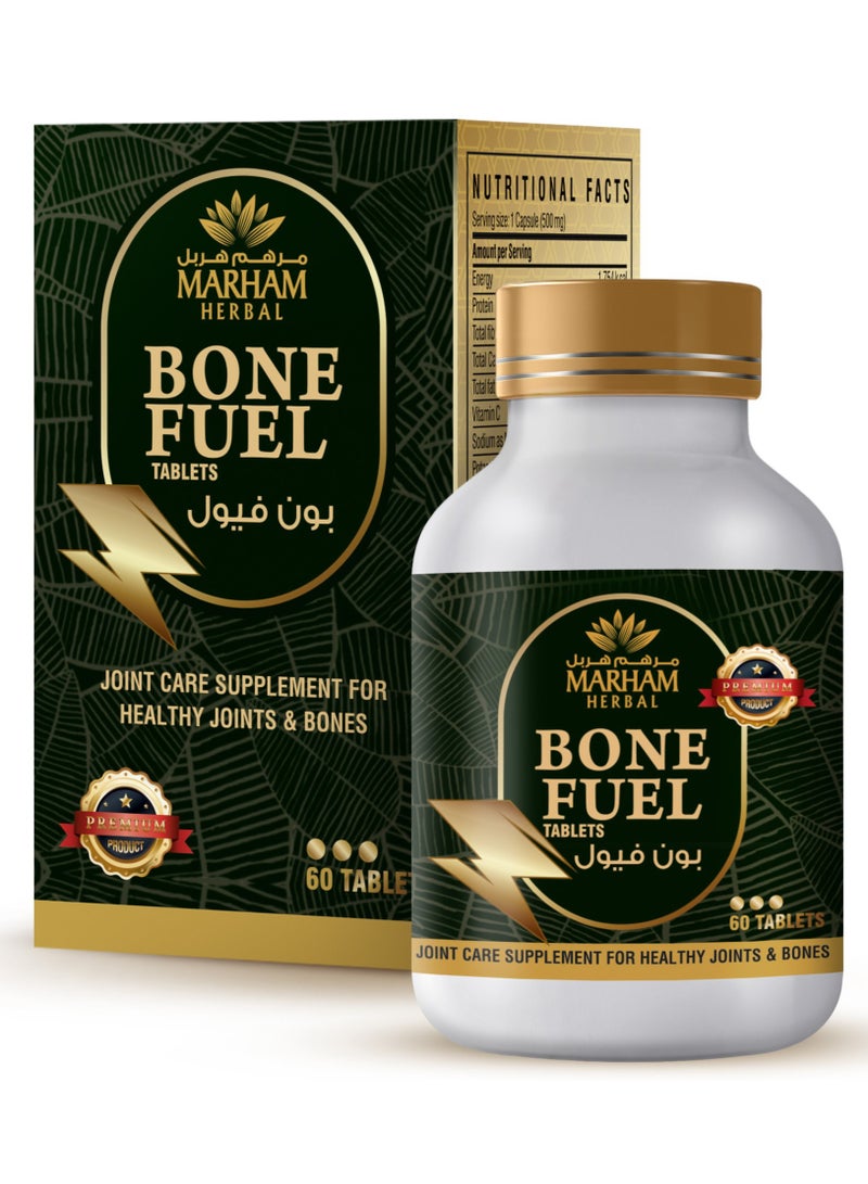 MARHAM HERBAL Bone Fuel Joint Care Tablets by Marham Herbal | Glucosamine, Hyaluronic Acid, Chondroitin, Calcium & Vitamin D3 | Joint Support Supplement for Knee Pain Relief, Bone Strength & Flexibility - 60 Tablets - Image 1