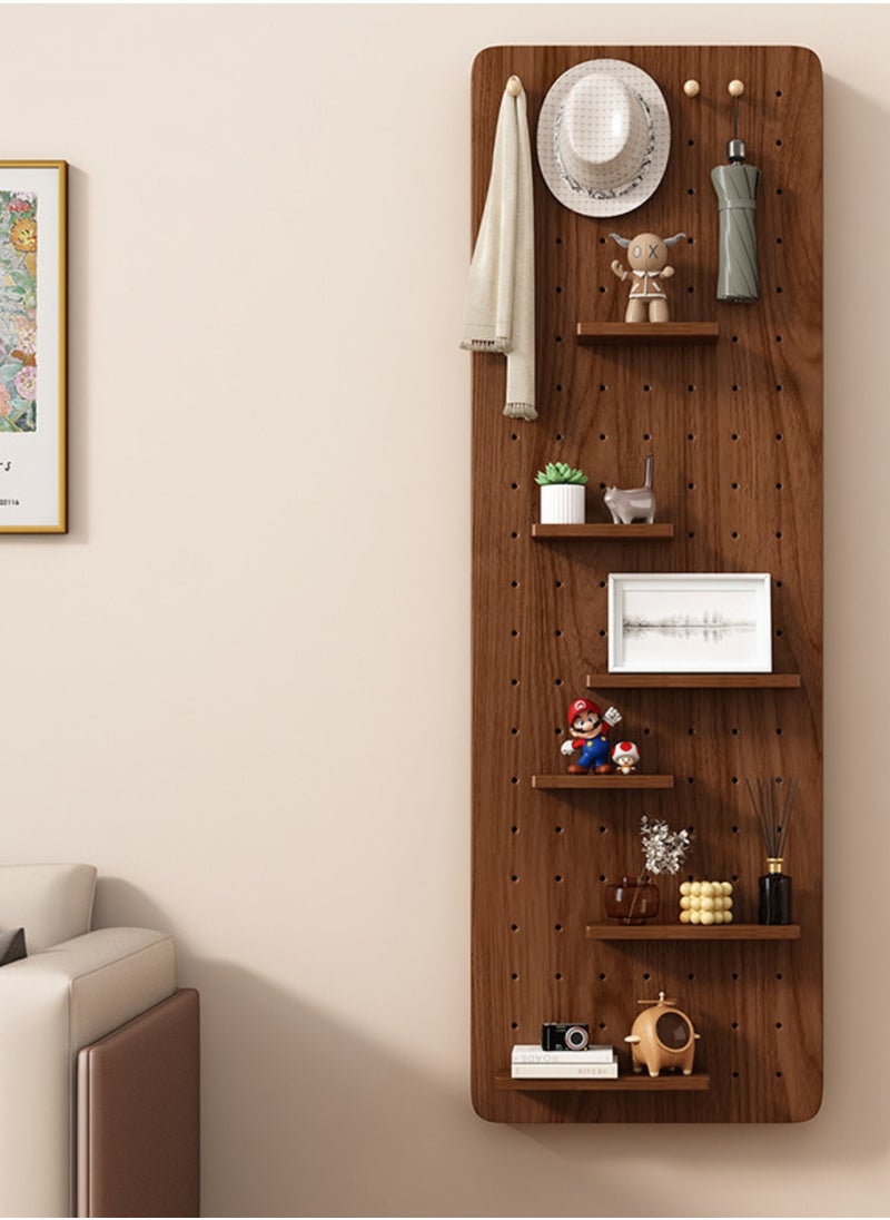 GoldenLike - Wall Full Length Mirror, Hidden Sliding Mirror Wood Wall Mounted Mirror Body Wall Mirror with Wood Pegboard and Shelf Wooden Organizer for Entryway, Living Room, Bedroom, 40*120cm - Image 1