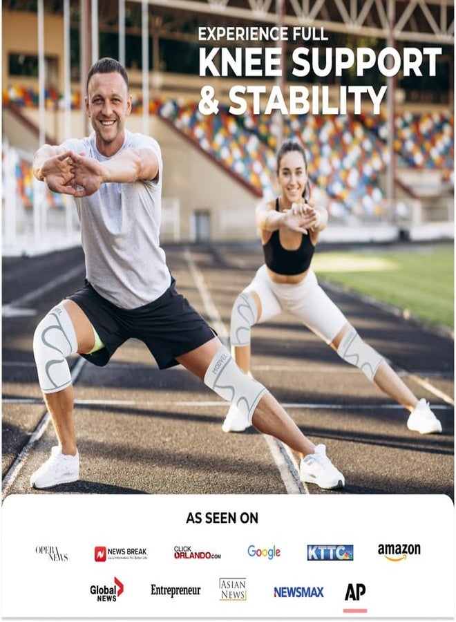 Modvel 2 Pack Knee Brace for Women & Men - Workout Knees Compression Sleeve for Knee Pain Relief Joint Support for ACL, Arthritis, Meniscus Tear Knees Brace for Sports, Rodilleras para Gym Fitness - Image 3