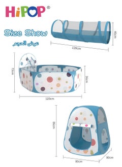 HIPOP Kids Play Tent House with Tunnel,Basket Hoop and Ball Pool,Children Indoor Outdoor Playhouse Toys  - Image 5