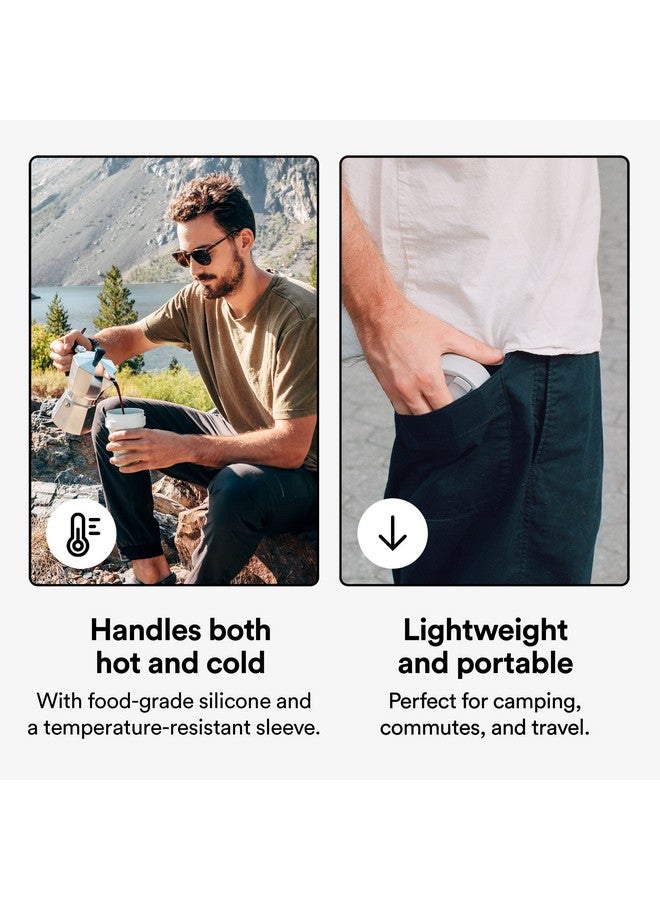 Stojo Collapsible Travel Cup With Straw Cashmere Gray, 16Oz ; 470Ml Reusable Togo Pocket Size Silicone Bottle For Hot And Cold Drinks Perfect For Camping & Hiking Microwave & Dishwasher Safe  - Image 4