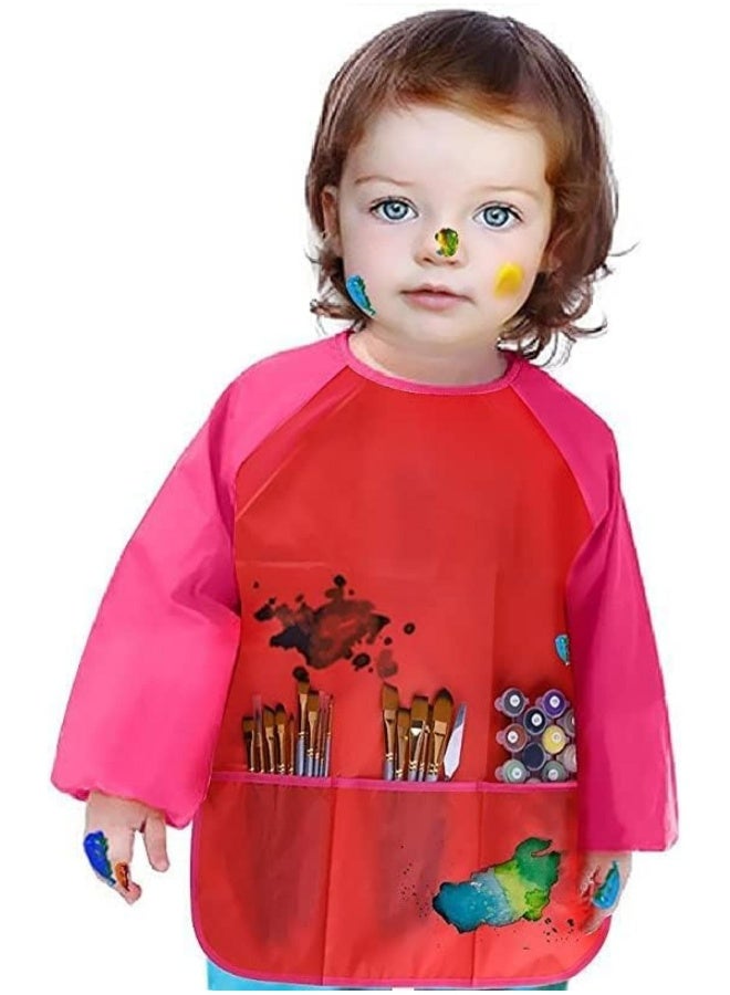 م apron مائي للأطفال بكم طويل مع 3 جيوب للرسم والخبز والحرف، للعمر 3-8 سنوات - Image 5