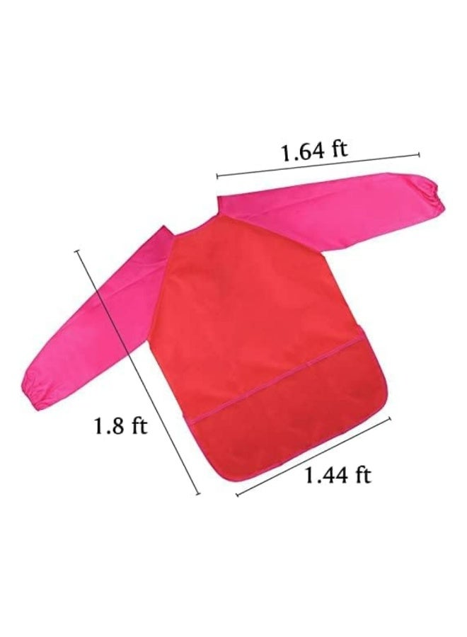 م apron مائي للأطفال بكم طويل مع 3 جيوب للرسم والخبز والحرف، للعمر 3-8 سنوات - Image 2