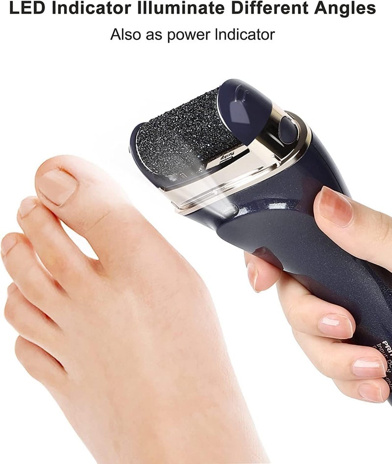 pritech Electric Feet Callus Removers Rechargeable, Portable Electronic Foot File Pedicure Tools, Electric Callus Remover Kit, Professional Pedi Feet Care for Dead, Hard Cracked Dry Skin Ideal Gift (Black) - Image 4