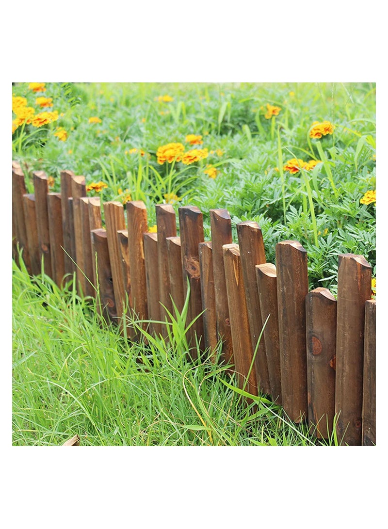 LINGWEI Small Picket Fencing Garden Fence Brown - Image 3