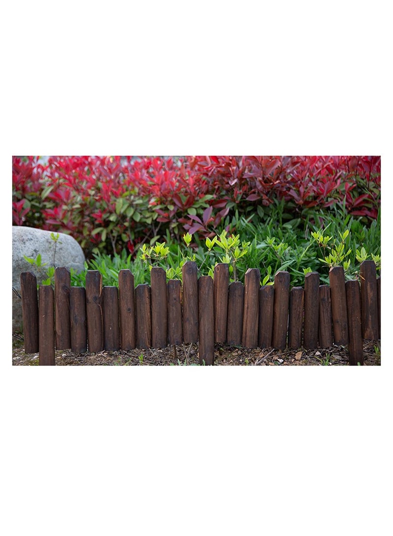 LINGWEI Small Picket Fencing Garden Fence Brown - Image 1