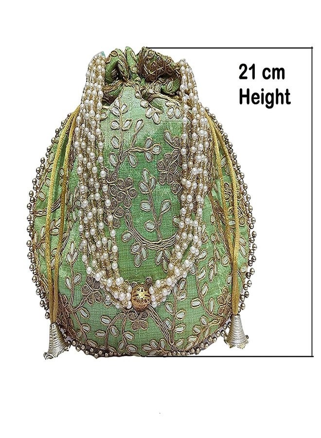 4EV7 Potli Batwa Bag Wedding potli for Ladies Gift for Women Handbags Ethnic Embroidery Women Fashion Potli - Image 2