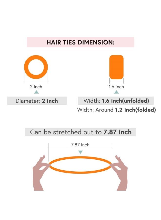 MARY LAVENDER Large Stretch Thick Hair Ties for All Hair Types Seamless Terry Cloth Hair Ponies Elastics Ponytail Holders Knit Hair Scrunchies for Thick Hair Hair Accessories No Damage for Women Girls - Image 5