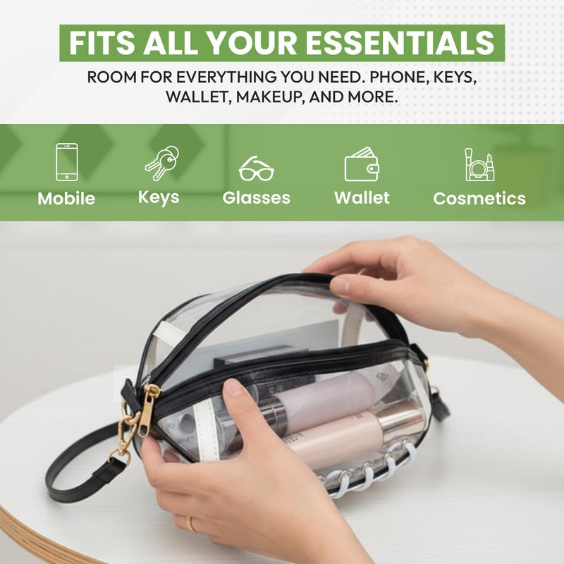 CHISELUX Clear Football Purse for Women â€“ Clear Stadium Approved Purses for Game Day â€“ 9.85"Ã—6.7"Ã—5.9" Small Purses for Women, Football Shaped Stadium Bag for Cosmetic â€“ Makeup Bag & Football Accessories - Image 4
