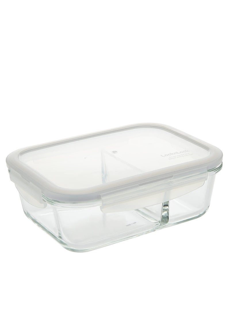 LOCK & LOCK حاوية زجاجية مستطيلة من لوكن لوك 950 مل مع فاصل - حل تخزين طعام متين وآمن للاستخدام في الميكروويف - Image 3