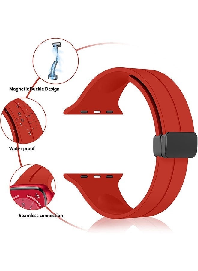 DUSALA Magnetic Silicone Watch Band 45mm/49mm Quick Release Strap for Men & Women Soft Skin Friendly Sport Replacement Band for Smartwatch & Analog Watches Durable, Waterproof, Magnetic Folding Clasp for All-Day Comfort - Image 2