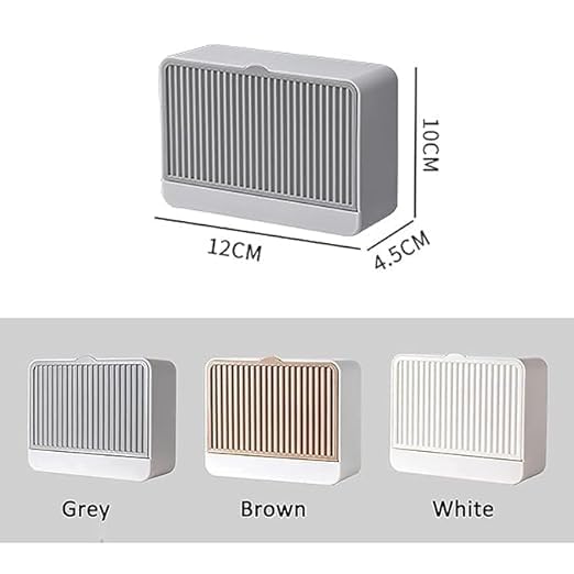 SHOPLUV See Ever Premium Plastic Creative Wall Mounted Double Bar Bathroom Soap Box Holder Soap Dish with Drainage Box Soap Box with Lid Single/Double Grid Soap Draining Rack (1 Box) (Multicolor) - Image 4