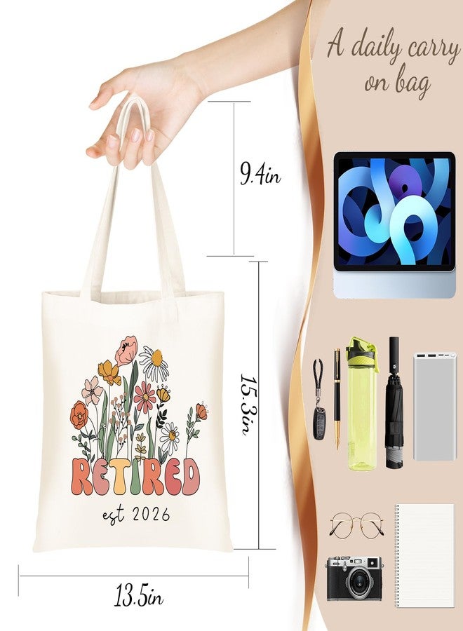DHQH Retirement Gifts for Women 2026, Retirement Canvas Tote Bag with Handles, Retired Gifts Farewell Gift Ideas for Retirees Coworker Teachers Friends Mom - Image 3