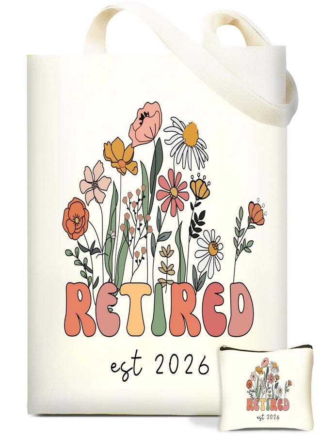 DHQH Retirement Gifts for Women 2026, Retirement Canvas Tote Bag with Handles, Retired Gifts Farewell Gift Ideas for Retirees Coworker Teachers Friends Mom - Image 1