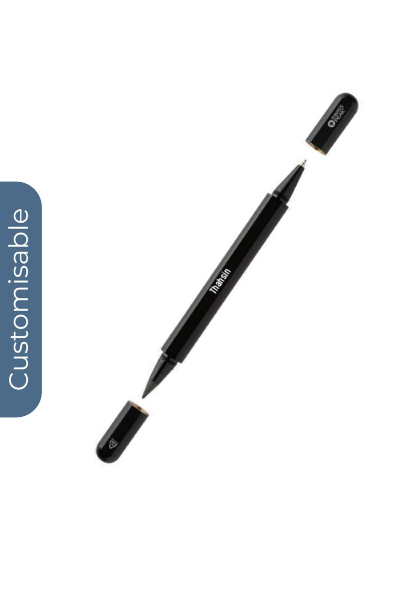 SWISS PEAK Personalised Swiss Peak® Storm RCS Recycled Aluminum Dual Tip Pen - Black - Image 1