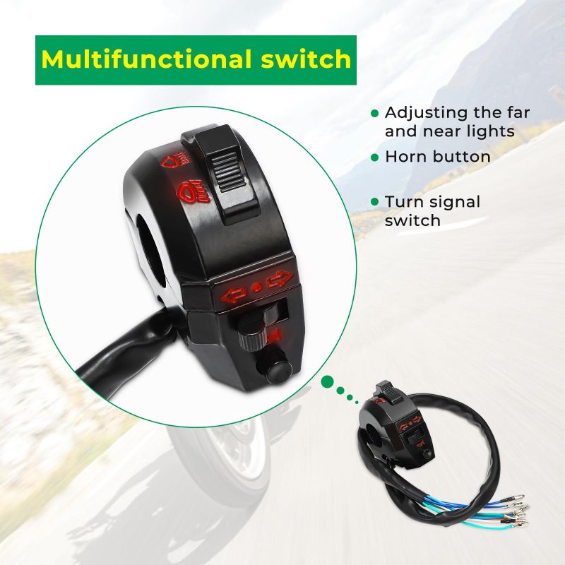 Alpha Rider Motorcycle Turn Signals Light with Wiring Loom Harness Kit Indicator Wiring Loom Harness Kit Relay Universal Switch Turn Signal Light Horn Flash Kit - Image 2