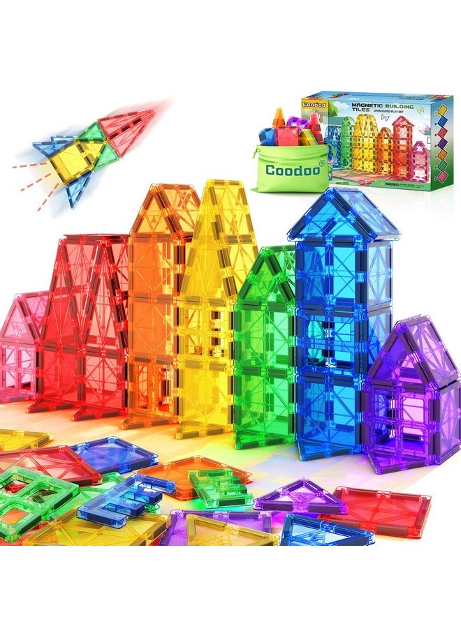 Coodoo - Kids Toys Magnetic Tiles Starter Set Classroom Must Haves, Magnetic Blocks For Toddlers Magnet Building Toys Preschool Montessori Learning Games For 3+ Year Old Boys & Girls - Image 1