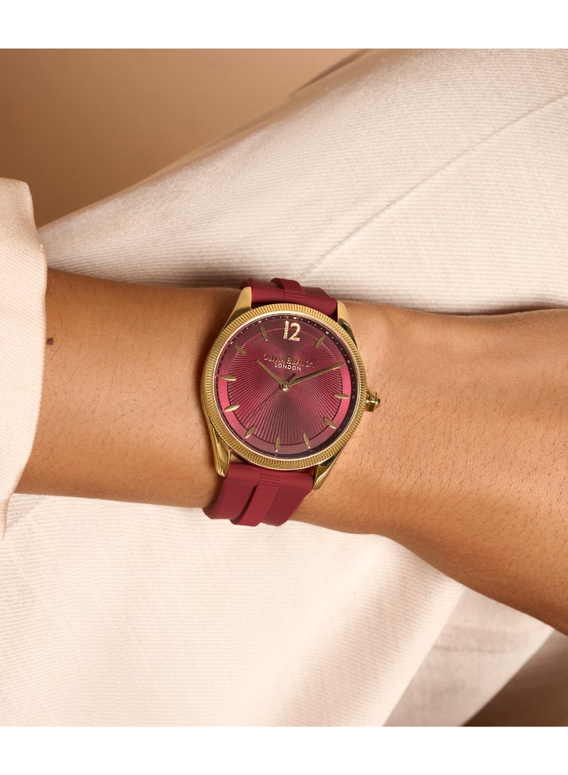 OLIVIA BURTON ROUND ANALOG WOMEN'S CRANBERRY CASE WATCH - 24000182 - Image 3