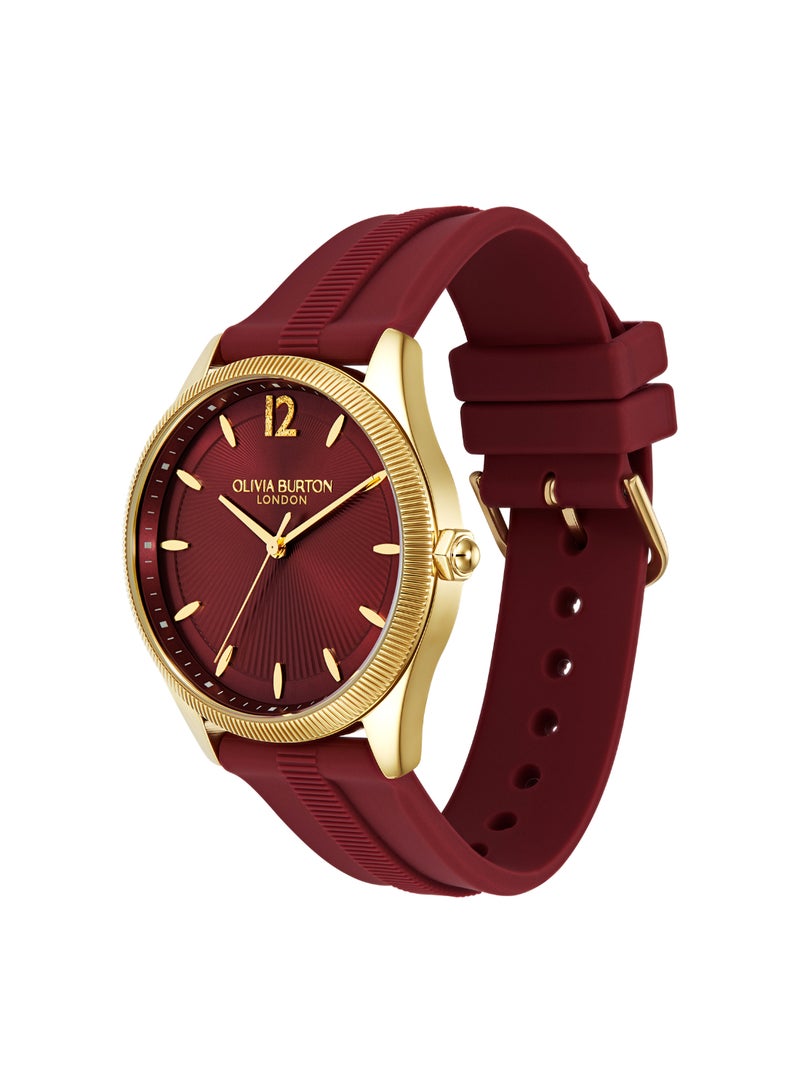 OLIVIA BURTON ROUND ANALOG WOMEN'S CRANBERRY CASE WATCH - 24000182 - Image 2