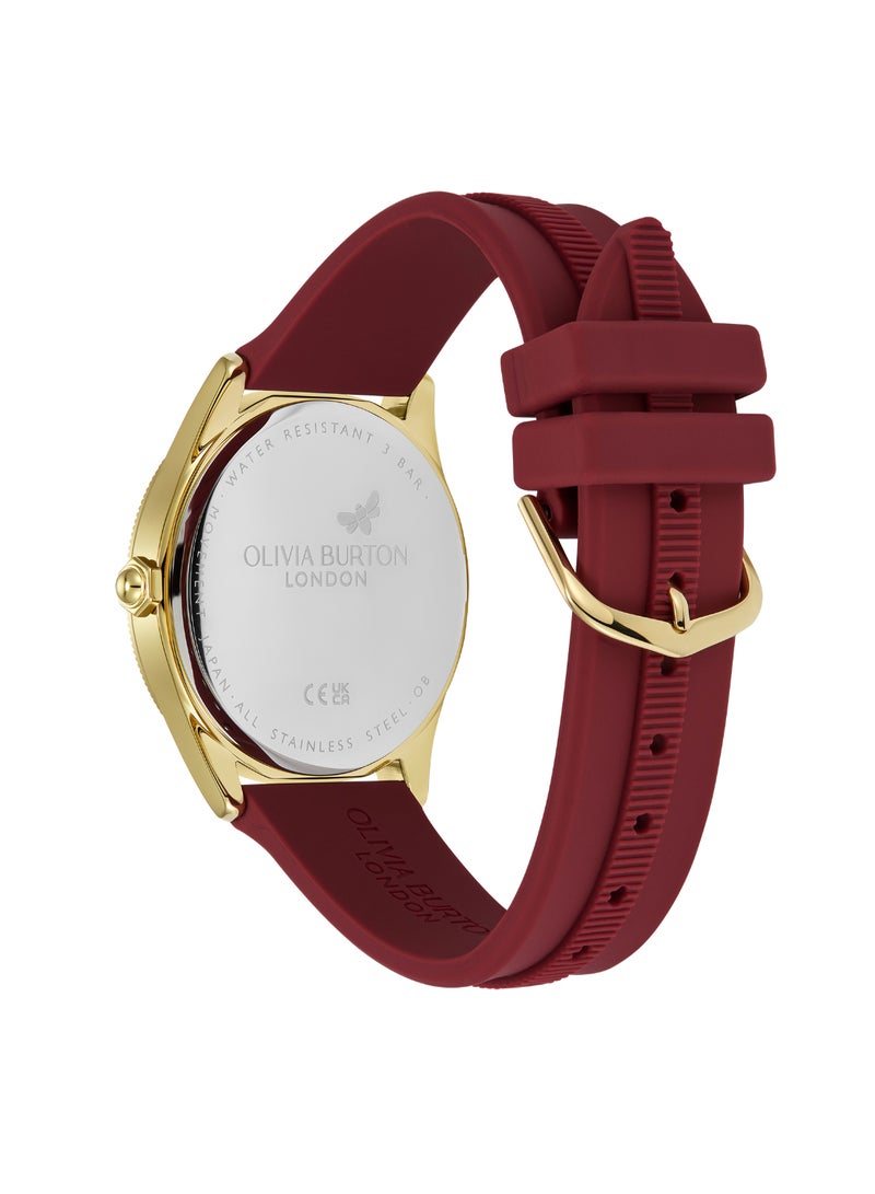 OLIVIA BURTON ROUND ANALOG WOMEN'S CRANBERRY CASE WATCH - 24000182 - Image 5