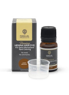 PARALLEL PRODUCTS Parallel Products Spot Color Henna Kit  Henna Hair Dye  3 grams  Tint for Professional Spot Coloring  With Mixing Dish  Covers Grey Hair  Root Touch Up Light Brown 
