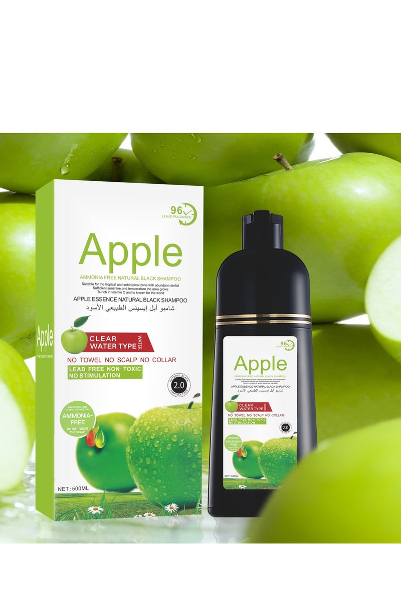 CLEAR Apple Hair Color Shampoo Natural Black 2.0 Long Lasting Color Up to 96 Hours 500ml - Image 1