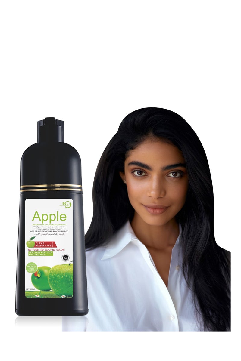 CLEAR Apple Hair Color Shampoo Natural Black 2.0 Long Lasting Color Up to 96 Hours 500ml - Image 3