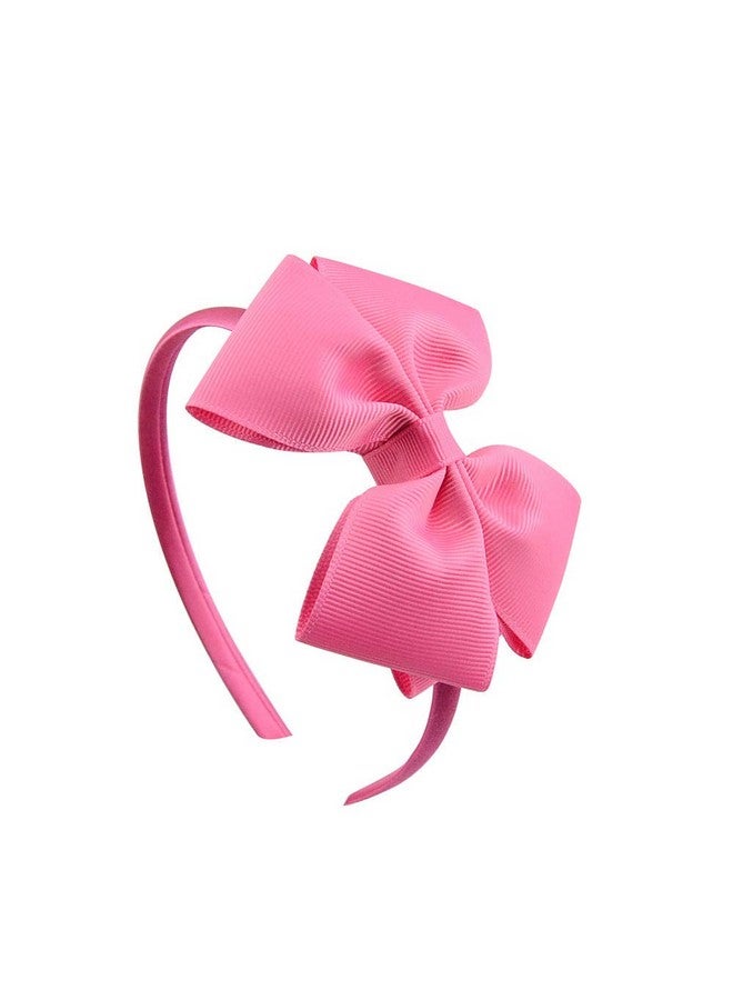 لوف فيري عصابة رأس Lovefairy للبنات بألوان نقية مع عقدة متعددة الألوان اختيارية للتصوير أثناء السفر والحياة اليومية (وردي فاقع) - Image 1