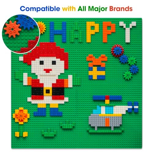 MIMAX Customize Building Block Wall 470 PCS Activity Wall Mount Toys Bricks with Self Adhesive Baseplate 9PCS 10x10 for All Major Brands Art Build On Table Wall Green - Image 5